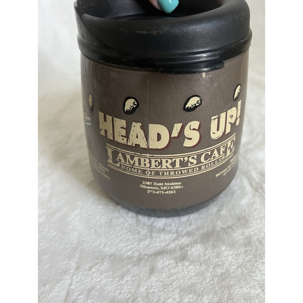 Lambert's Cafe Head's Up‎ Brown Thermo Serv Mug